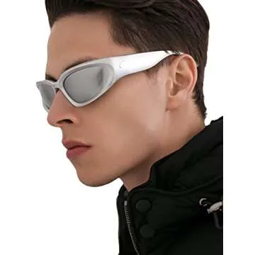 AIEYEZO Stylish Wrap Around Sports Sunglasses for All