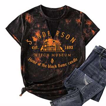 MAIHUN Halloween Shirt for Women Hocus Pocus Shirts Sanderson Sisters Scary Movies T Shirt Horror Squad Tee Tops