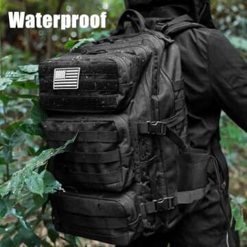 kookoomia Military Tactical Backpack 50L Large Day Backpack for Men Molle Army 3 Days Assault Pack B...