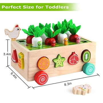 SKYFIELD Montessori Wooden Garden Toy for Baby Boys Girls 1 2 3 Years Old, Fine Motor Skills Develop...