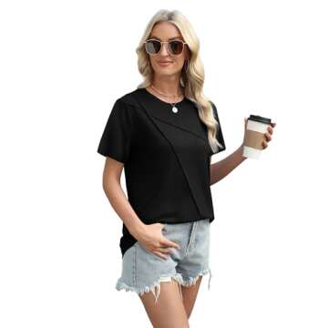 Cute Summer Shirt for Women with Pleated Design