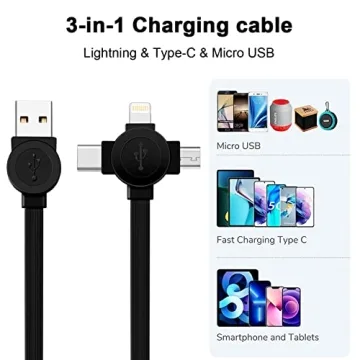 3.3ft 2Pack Retractable Multi Charger Cable