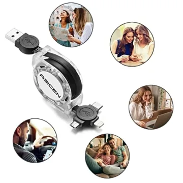 3.3ft 2Pack Retractable Multi Charger Cable