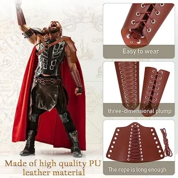 Medieval Costume 5 Pcs Leather Armor Set for Cosplay