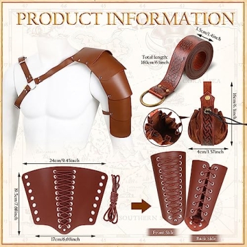 Medieval Costume 5 Pcs Leather Armor Set for Cosplay