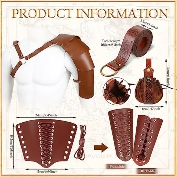 Medieval Costume 5 Pcs Leather Armor Set for Cosplay