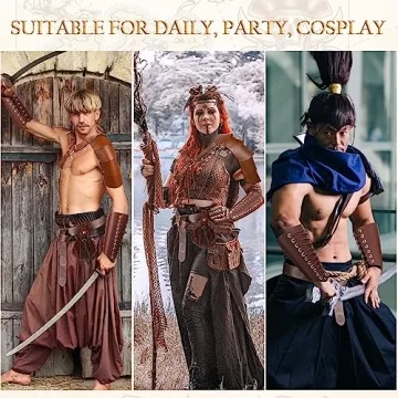Medieval Costume 5 Pcs Leather Armor Set for Cosplay