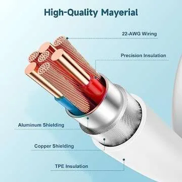 chcela 60W USB C to USB C Cable [3Pack] iPhone 15 Fast Charging Cable,6ft Long USB-C to USBC Power Cord for iPhone 16/15 Pro Plus Pro Max, MacBook Pro Air/IPad/iPad Pro 12.9/11,AirPods 4(White)