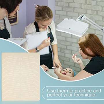 Leelosp 24 Pieces Microblading Practice Skin Double Sided Microblading Supplies Eyebrows Tattoo Fake...