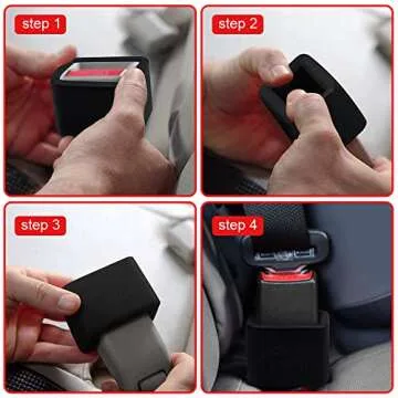 Morlike Silicone Belt Buckle Holder (Black, 2 Pack)