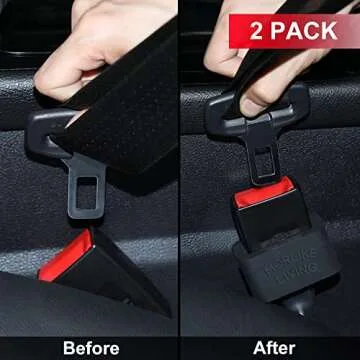 Morlike Silicone Belt Buckle Holder (Black, 2 Pack)