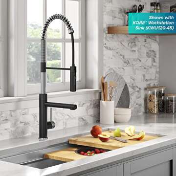 KRAUS Artec Pro Commercial Style Pull-Down Kitchen Faucet with Pot Filler in Spot Free Stainless Ste...