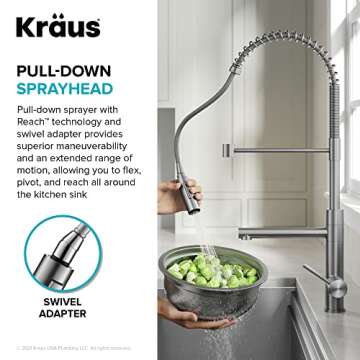 KRAUS Artec Pro Commercial Pull-Down Kitchen Faucet