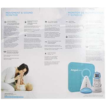 Angelcare Movement and Sound Monitor, Aqua/White