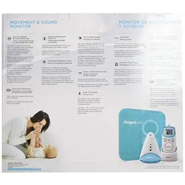 Angelcare Movement and Sound Monitor, Aqua/White