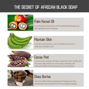 African Deep Cleansing Exfoliating Shea Butter Natural Black Soap Bar Magic Anti Rebelles Beauty Moisturizing Deep Natural Bath Body Treatment Acne Skin Care
