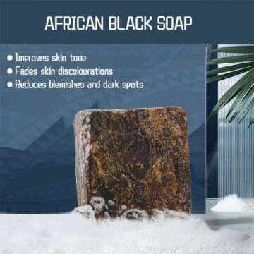 African Deep Cleansing Exfoliating Shea Butter Natural Black Soap Bar Magic Anti Rebelles Beauty Moisturizing Deep Natural Bath Body Treatment Acne Skin Care