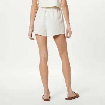 The Drop Women's Emilie Linen Shorts for Summer Style