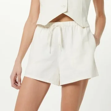 The Drop Women's Emilie Linen Shorts for Summer Style