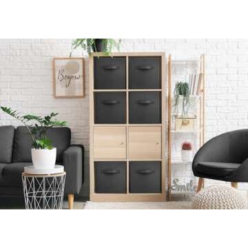 Sorbus Foldable Storage Cubes - 6 Pack, 11 Inch, Black, Fabric, Foldable, Storage and Organization, Versatile Use, Collapsible Storage, Lightweight and Durable