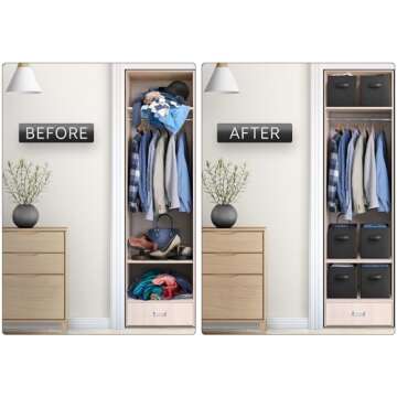 Sorbus Foldable Storage Cubes - 6 Pack, 11 Inch, Black, Fabric, Foldable, Storage and Organization, Versatile Use, Collapsible Storage, Lightweight and Durable