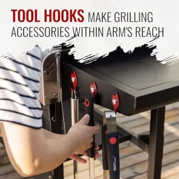 Royal Gourmet GD403 4-Burner Propane Gas Grill and Griddle Combo with Folding Legs, 48,000 BTUs, Portable Griddle Grill Combo for Outdoor Cooking While Camping or Tailgating, Black & Silver