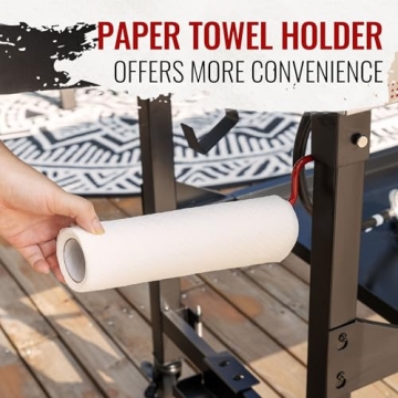 Royal Gourmet GD403 4-Burner Propane Gas Grill and Griddle Combo with Folding Legs, 48,000 BTUs, Portable Griddle Grill Combo for Outdoor Cooking While Camping or Tailgating, Black & Silver