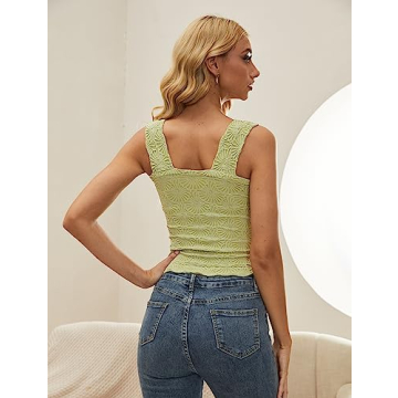 AIHUKOCY Women's Stylish Floral Crop Tank Top