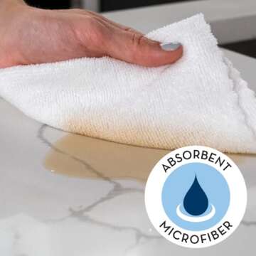 S&T INC. 50 Pack 11.8" x 11.8" Microfiber Cleaning Cloth with Box, Bulk Towels for Home, Reusable Microfiber Towels for Cars, White, 50 Count