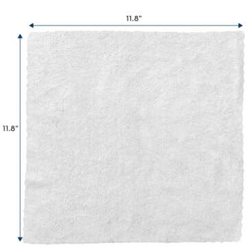 S&T INC. 50 Pack 11.8" x 11.8" Microfiber Cleaning Cloth with Box, Bulk Towels for Home, Reusable Microfiber Towels for Cars, White, 50 Count