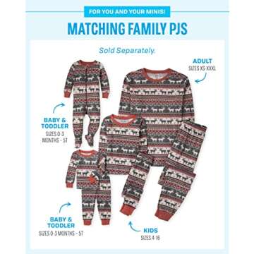 The Children's Place baby girls Family Matching Christmas Holiday Sets, Snug Fit 100% Cotton, Adult, Big Kid, Toddler, Pajama Set, Harvest Fairisle, 3T US