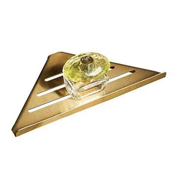 One Stop Outdoor (3 Pack) Gold Premium Quality Corner Shelf - Floating Corner Mounting Shelf (Hardware Included), Kitchen, Living Room & Bathroom Safe (304 Stainless Steel) Wall Corner Shelf (Gold)