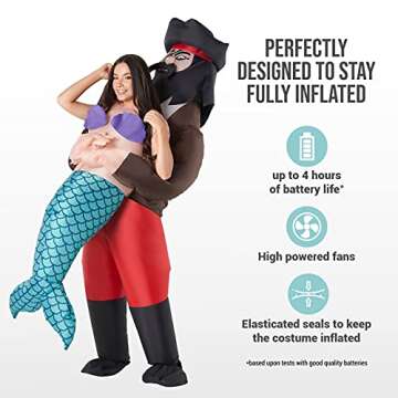 Morph Costumes Inflatable Mermaid and Pirate Costume for Adults