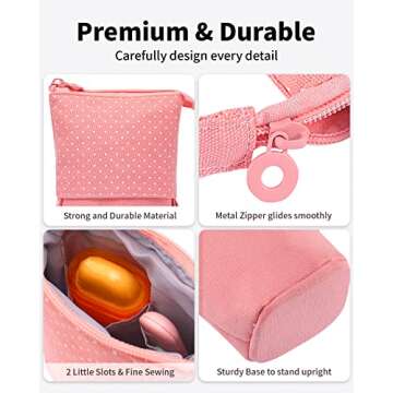 Sooez Standing Pencil Case, Cute Stand up Pencil Pouch, Telescopic Pen Pouch, Portable Pencil Holder, Kawaii Stand up Pencil Case, Spacious Pencil Pouch Bag for School Office Supplies, Black