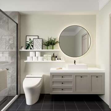 Boswillon 36 Inches Long Floating Shelves Wall Mounted, 2 Set Modern White Wall Shelf for Bedroom, Nursery Book Shelf with Lip, Picture Ledge Shelf for Wall Decor Living Room Bathroom Kitchen - White