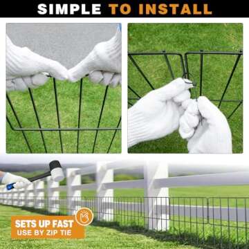 KYATE Animal Barrier Fence, 25 Panels Dog No Digging Fence Barrier, Rabbit Ground Defense Blockers, Rustproof Metal Fence Border for Outdoor Garden Landscape Patio