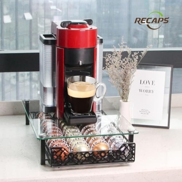 RECAPS Elegant Coffee Pod Organizer for Vertuoline Machines