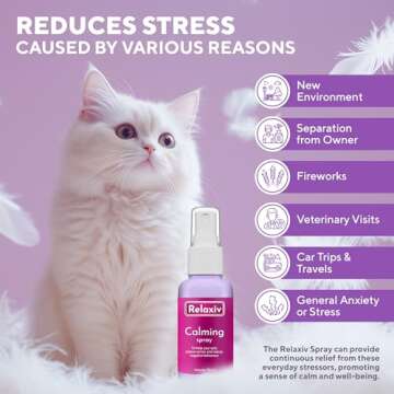 Calming Pheromone Spray & Scratch Repellent for Cats - Reduce Scratching and Peeing during Travel, F...