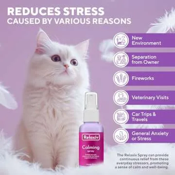 Calming Pheromone Spray & Scratch Repellent for Cats - Reduce Scratching and Peeing during Travel, F...