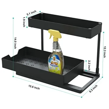 Efficient 2 Pack Under Sink Organizer for Home Use