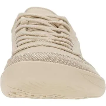WHITIN Wide Toe Box Shoes for Women Canvas Minimalist Barefoot Sneakers Zero Drop Sole Minimus Size 10.5 Outdoor Fitness Beige 42