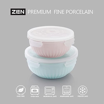 ZEN Pleats Porcelain Airtight Bowls Stylish Kitchen Essential