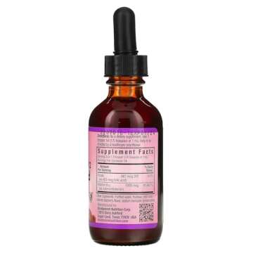 Bluebonnet Nutrition Liquid B12 & Folic Acid - Delicious Raspberry Flavor, Vegan, Soy-Free, Gluten-F...