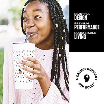 S'well S'ip Stainless Steel Takeaway Tumbler - 24 Oz - Minnie Mouse, Letters - Double-Walled Vacuum-...