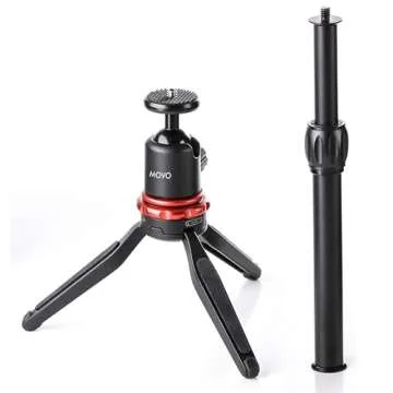 Movo Universal Mini Camera Tripod (MV-T1) - Compact & Adjustable for All Devices