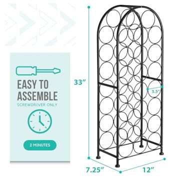 Sorbus Freestanding Wine Rack - Elegant and Unique Bordeaux Chateau Style Floor Wine Stand for 23 Wi...