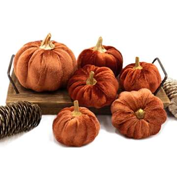 18 PCS Velvet Pumpkins for Fall Table Decor, Artificial Pumpkins, Faux Fake Pumpkin Home Decorations for Autumn Harvest, Thanksgiving, Wedding, Halloween, Table Centerpieces (Multi-color Velvet)
