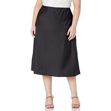 Maya Silky Slip Skirt in Black for Women