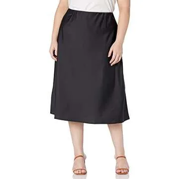 Maya Silky Slip Skirt in Black for Women