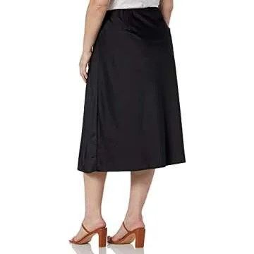 Maya Silky Slip Skirt in Black for Women